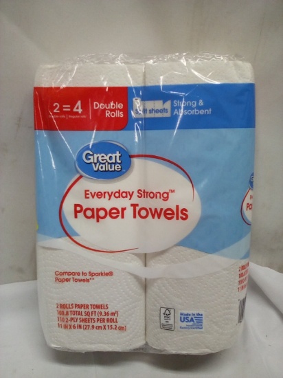 Qty 1 Everyday Strong Paper Towel Double Roll 2 pack