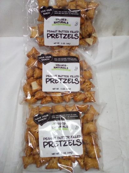 Qty 3 Peanut Butter Filled Pretzels 5oz