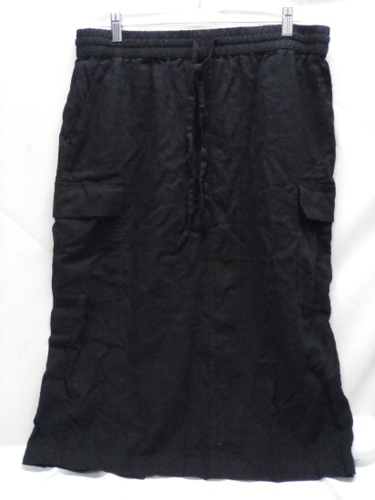 A New Day Women’s Size Large Skirt Elastic Waist 55% Linen 45% Rayon