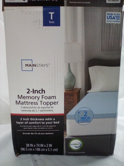 Mainstays Twin Memory Foam 2” Mattress Topper