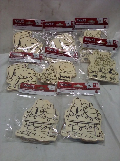 Qty 8 Peanuts Color Your Own Wood Decoration