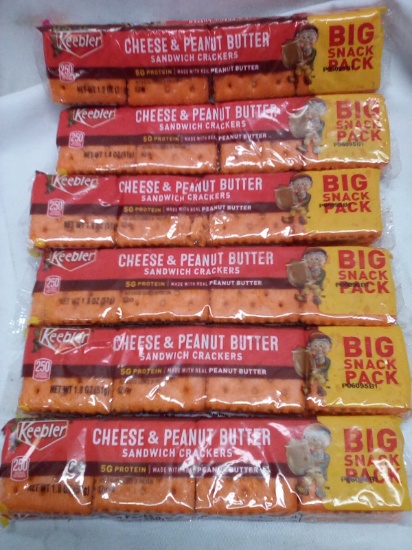 Qty 6 Keebler Cheese & Peanut Butter Sandwich Crackers Big Snack Pack
