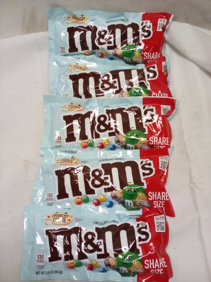 Qty 5 Crunchy Cookie M&Ms Share Pack