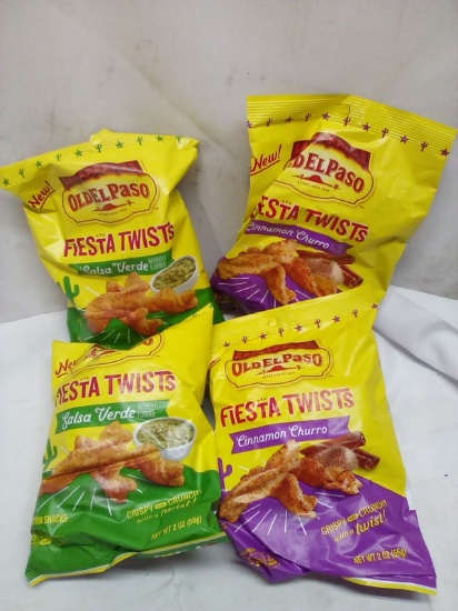 Qty 4 Fiesta Twists- Qty 2 Salsa Verde/ Qty 2 Cinnamon Churro