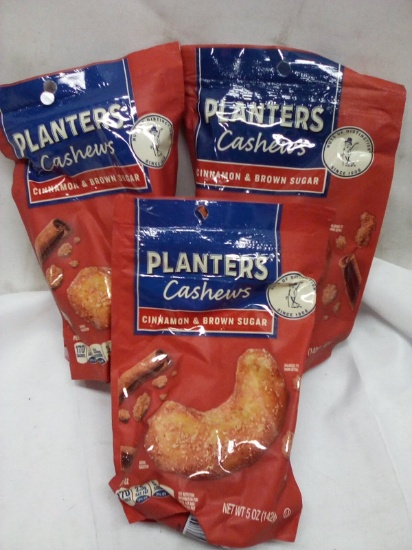 Qty 3 Planters Cashews Cinnamon & Brown Sugar 5oz