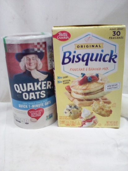 Quaker Oats quick 1 Minute Oats/ Original Bisquick Pancake & Baking Mix