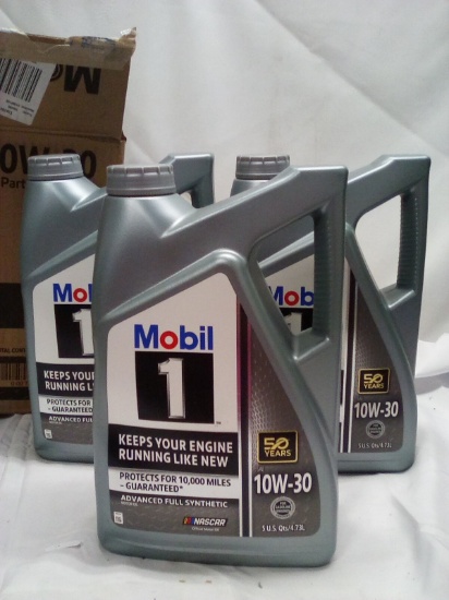 Qty 3 Mobile 1 Full Synthetic 10W-30 Oil 5 Quarts