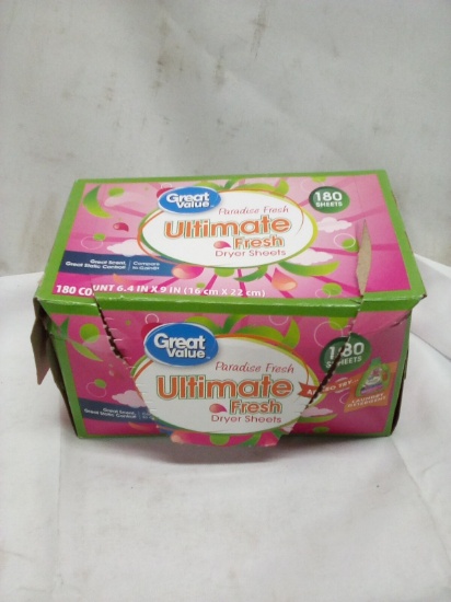 Great Value Paradise Fresh Ultimate Fresh Dryer Sheets 180 Sheets