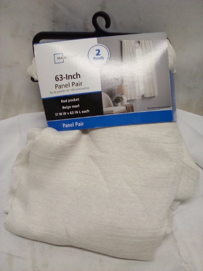63”Panel Pair Rod Pocket Beige Marl 37” x 63” 2 Panels