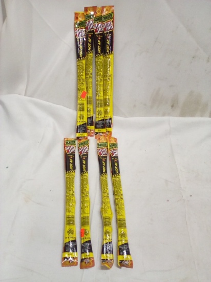 Lot of 8 Monster Size Slim Jim Meat Sticks- Hot AF