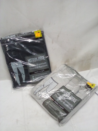 2 Pairs of Mission Ridge Mens 2XL Premium Thermal Bottoms