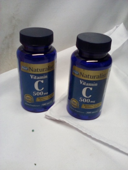 2 Bottles of 100 Rexall Naturalist Vitamin C Tablets