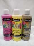 Qty 3 Crafter’s Acrylic Paint 236ml- Tutti Fruity, Spun Gold, Daffodil Yellow