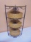 2002 Longaberger Wrought Iron Corner Shelf w/ 3 Baskets