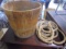 Vintage Wooden Bucket & Rope