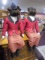 2 Vintage Stuffed Sitting Equestrian Foxes