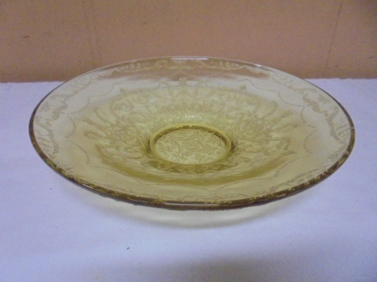Vintage Federal Madrid Amber Depression Glass Console Bowl