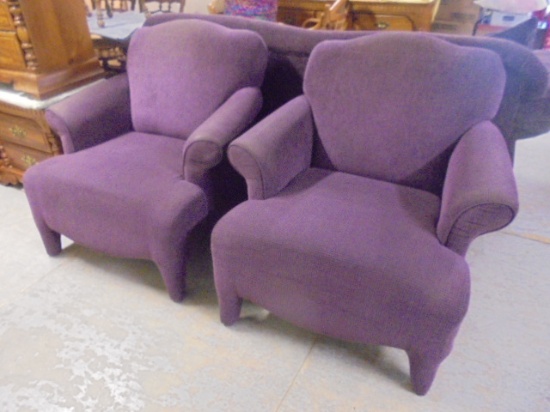 2 Matching Upholstered Oversized Chairs