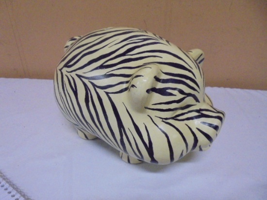 Large Zebra Print Ceramic Piggy Bank