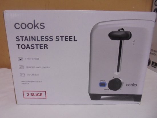 Cooks 2 Slice Stainless Steel Toaster