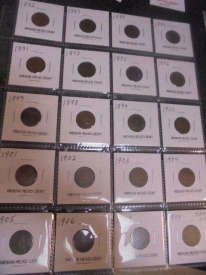 Group of 20 Assorted Date Indian Head Cents