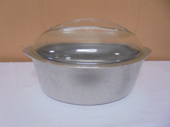 Vintage Hammered Club Aluminum Roaster w/ Glass Lid