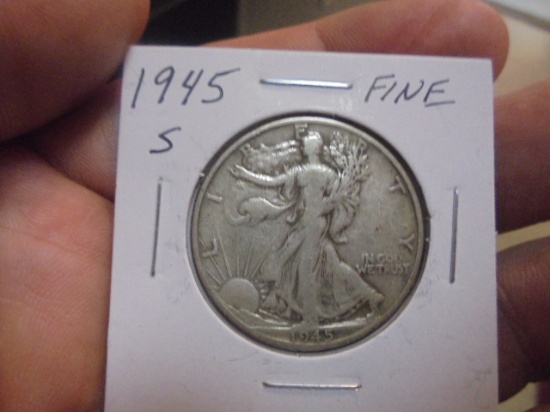 1945 S Mint Silver Walking Liberty Half Dollar