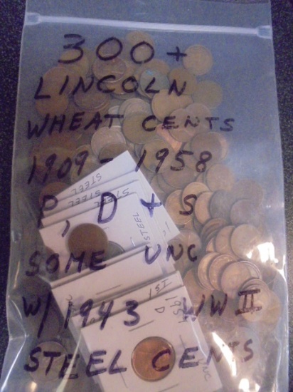300+ Lincoln Wheat Cents