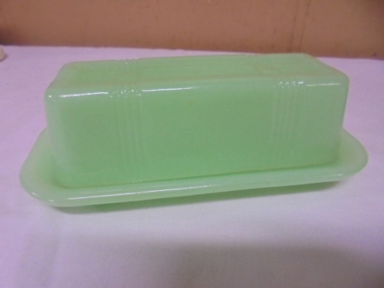 Jadeite Glass Butter Dish