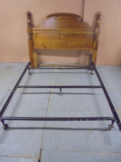 Solid Wood Queen Size Headboard w/ Metal Frame