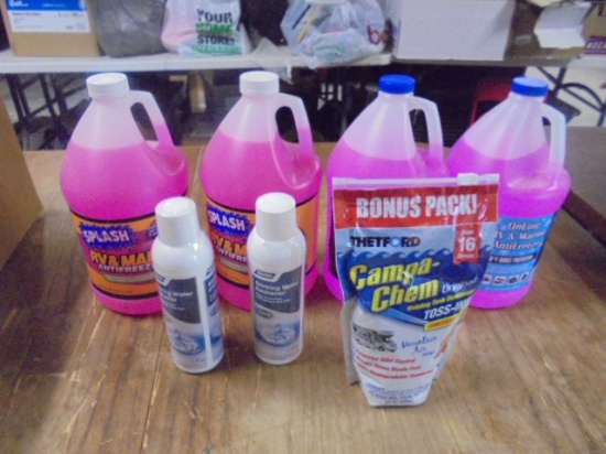 4 Gallon RV Antifreeze/2 Bottles of Drinking Water Refresher/Holding Tank Deodorant