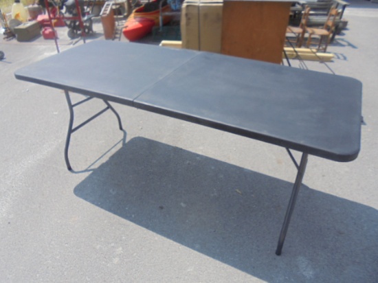 6ft Black Fold in Half Resin Table