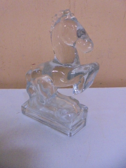 Vintage L.E. Smith Glass Rearing Horse