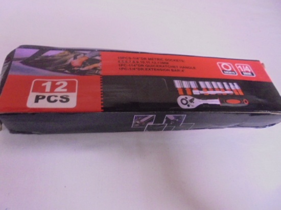 12pc 1/4in Drive Metric Socket Set