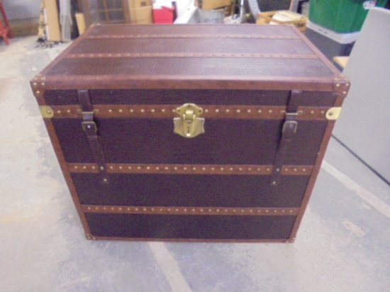 Beautiful Large Leather Bound Storage Chest