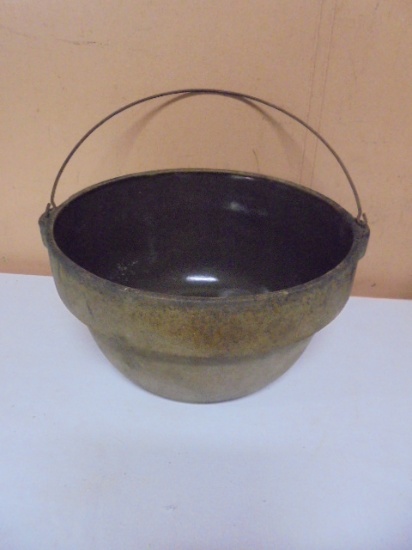 Vintage Crock Rite Crock Bowl w/ Wire Bale Handle
