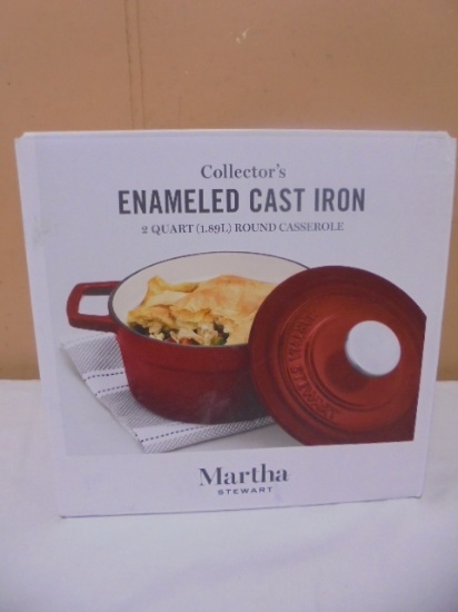 Martha Stewart 2qt Enameled Cast Iron Round Casserole