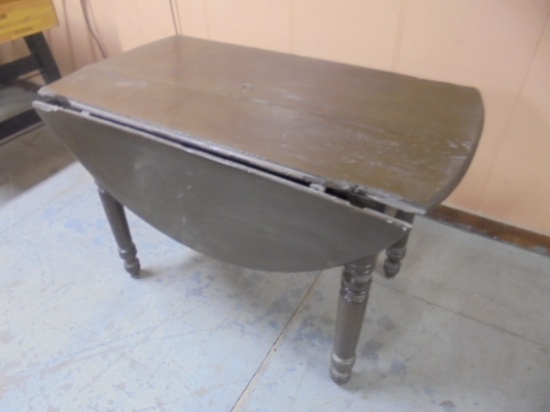 Antique Solid Wood Painted Drop Leaf Table
