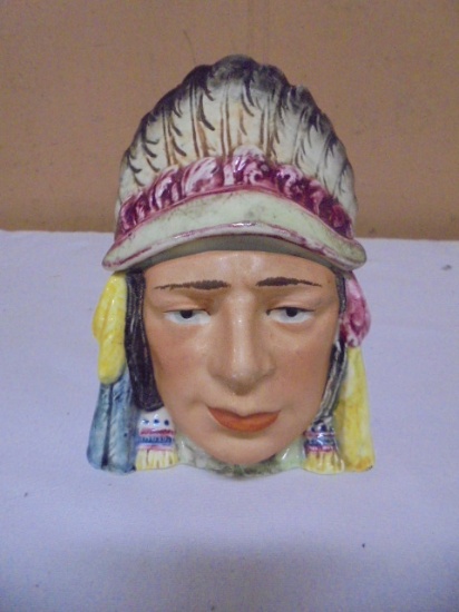 Vintage Indian Chief Covered Jar