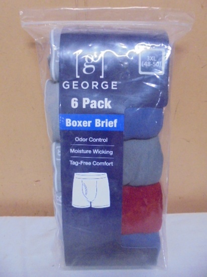 George 6 Pair Pack of Boxer Breifs