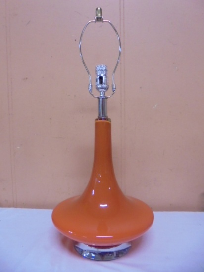 Beautiful MCM Style Orange Glass Table Lamp