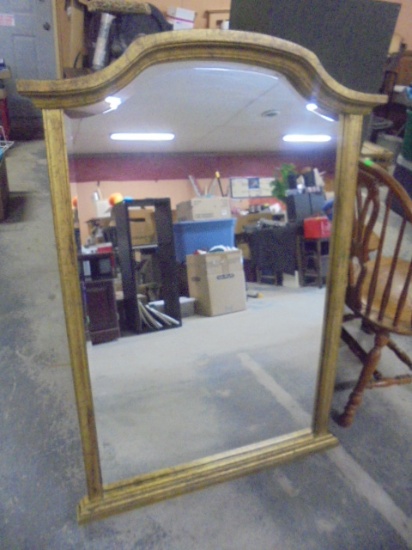 Beautiful Large Beveled Glass Wood Framed Wall Mirror