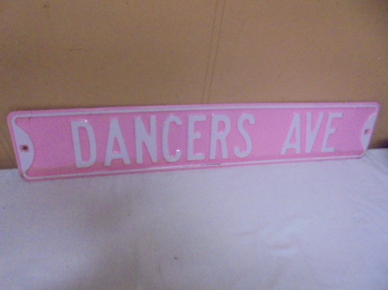 Heavy Metal Pink Dancers Ave Sign