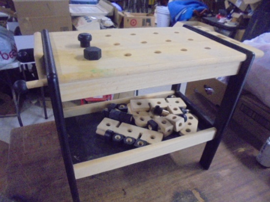 Child's Solid Wood Work Bench