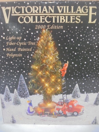 Victorian Village Hand Painted Fiberoptic Light Up Tree