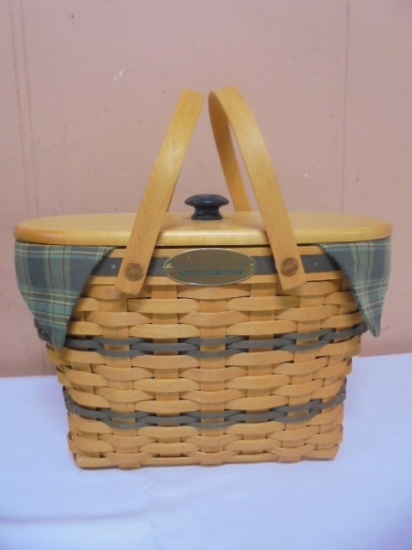 1997 Longaberger Fellowship  Basket w/ Liner/Protector/Lid