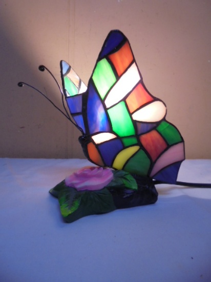 Beautiful Stained Glass Butterfly Accent Light