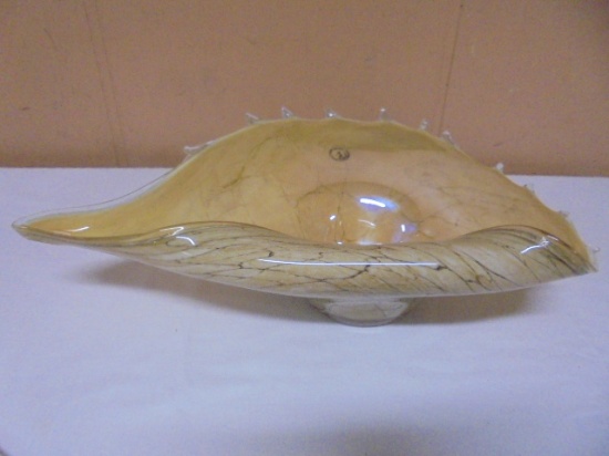 Beautiful Handmade Art Glass Shell Bowl
