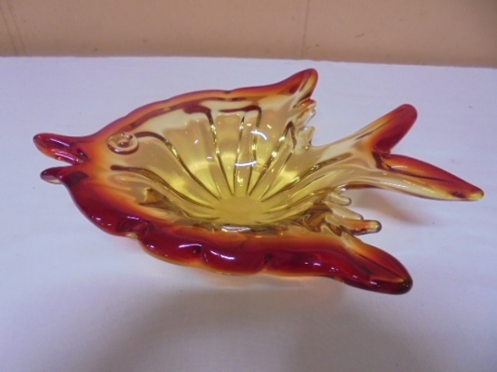 Beautiful Amberina Art Glass Fish Bowl