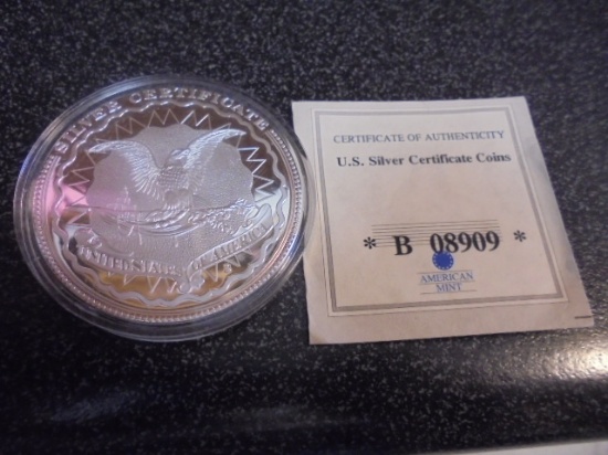 2010 Silver Plated $5 Bank Note Sticker US Silver Certificate Coin